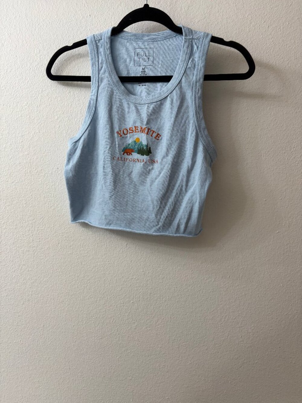 Full Tilt Crop Blue Yosemite Tank Size Medium